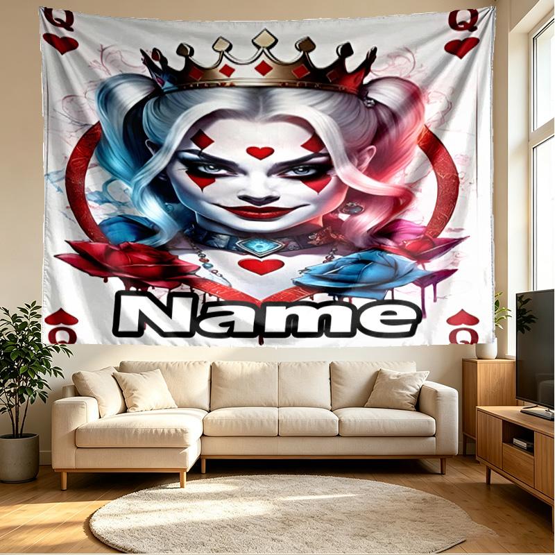 Custom Name Personalized Superhero Print Tapestry, Wall Art Decor, Bedroom, Dorm, Apartment, LivingRoom, Party Backdrop, Gift for Birthday