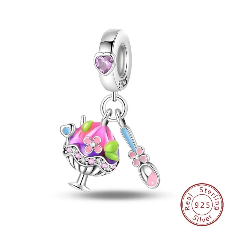 Copper Little Bear Soft Candy Coffee Strawberry Cake Afternoon Tea Charms Beads Fit Bracelets Diy Jewelry