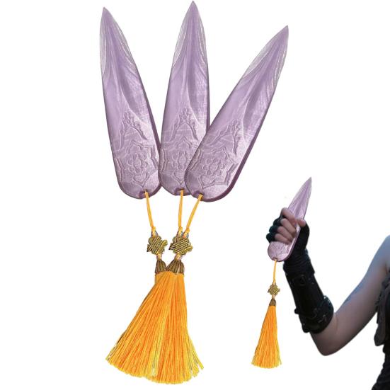 1/3Pcs Kpop Hunter Cosplay Dart Prop with Yellow Tassels Halloween Costume Party Cartoon Inspired Hunters Stiletto Weapon Role-play Accessory