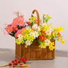 Brown Handhold Weaving Basket with Handle Hanging Basket Creative Flower Basket