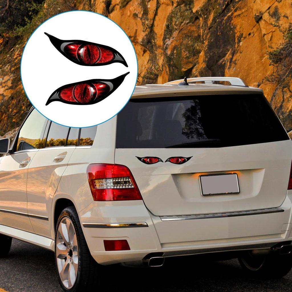 Car Eye Sticker, Scary Eyes Reflective Decal Mirror Cover,Scary Eyes Reflective Car Sticker Cover