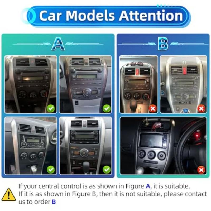 Car stereo for Toyota Corolla 2009-2013: 9-inch IPS touchscreen, Android 15, 8-core, 4GB+64GB, wireless CarPlay/Android Auto, B