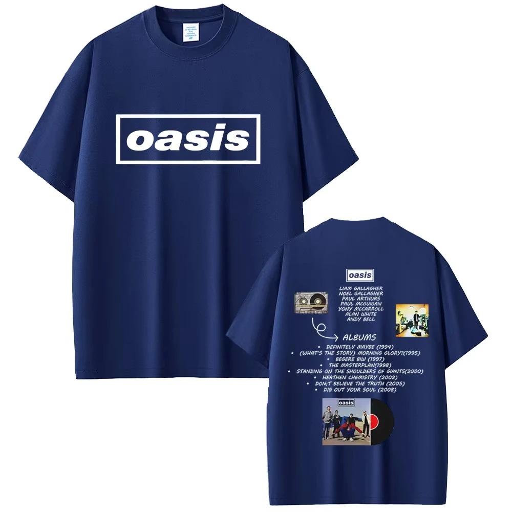 2026 O-Oasis Футболка Британская Рок-группа Футболки Мужские Женские Повседневная Оверсайз Футболка Мужские Женские Высококачественный Хлопок Футболки с Коротким Рукавом