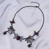 Retro Gothic Black Spider Web Necklace - Halloween Gift