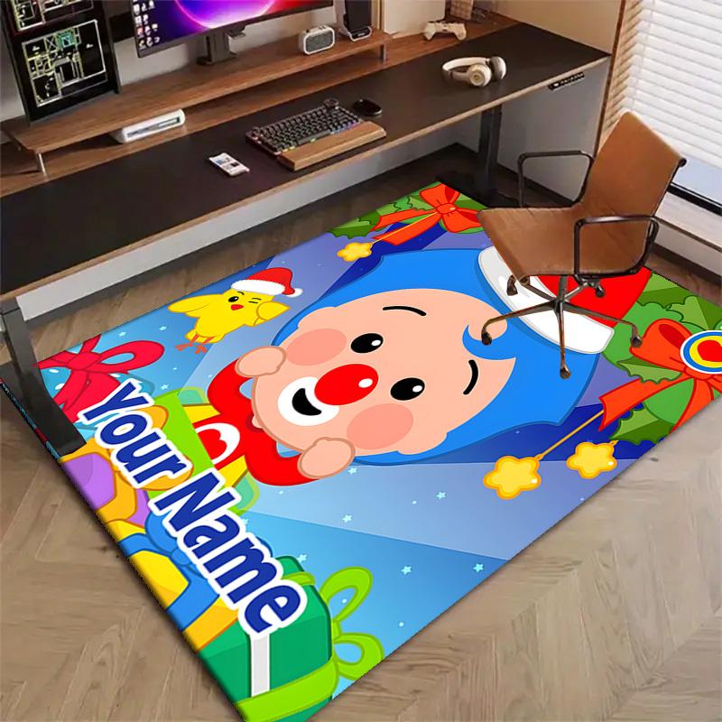 Custom Flim Flim Mat Personalized Name, Polyester Washable Indoor Entryway Rug, Gift for Christmas, Easter, Thanksgiving Day