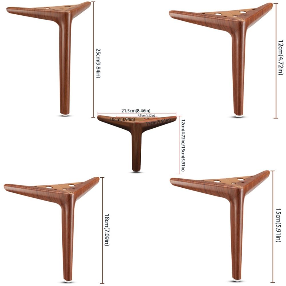 Thickened Sofa Feet Walnut Color Furniture Feet Foot Bedside Legs  Tea Table