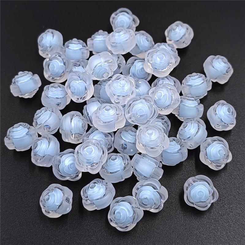 Multicolor Sandwich Rose Flower Beads Creative 11mm for Bracelet Necklace Making Handmade Material Pendants Transparent Matte DIY Jewelry Accessories