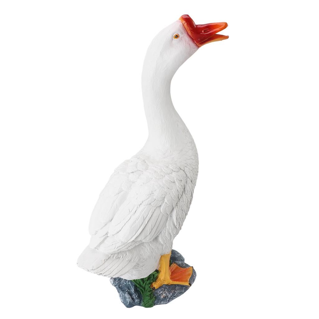 Goose Statue Farm Animal Figurine Resin Goose Sculpture Garden Ornament for Outdoor Backyard Patio