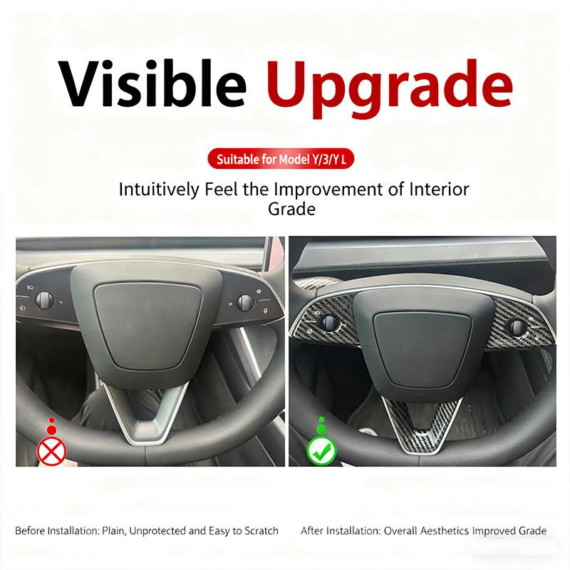 Car Steering Wheel Button Stickers for Tesla Model 3 Highland Model Y Juniper Model YL 2025 Interior Trim Decorative Accessories