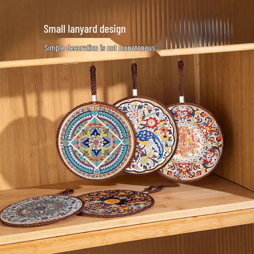 Chinese Style Retro Ceramic Non-Slip Casserole Mat - Heat Resistant & Anti-Scald
