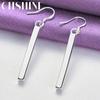 CHSHINE 925 Sterling Silver Solid Column Earrings For Women Wedding Engagement Fashion Charm Jewelry