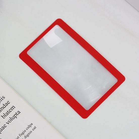 3X PVC Fresnel Lens Magnifier Pocket Credit Card Size PVC Frame Lightweight High Safety Square Lens Shape Magnifier