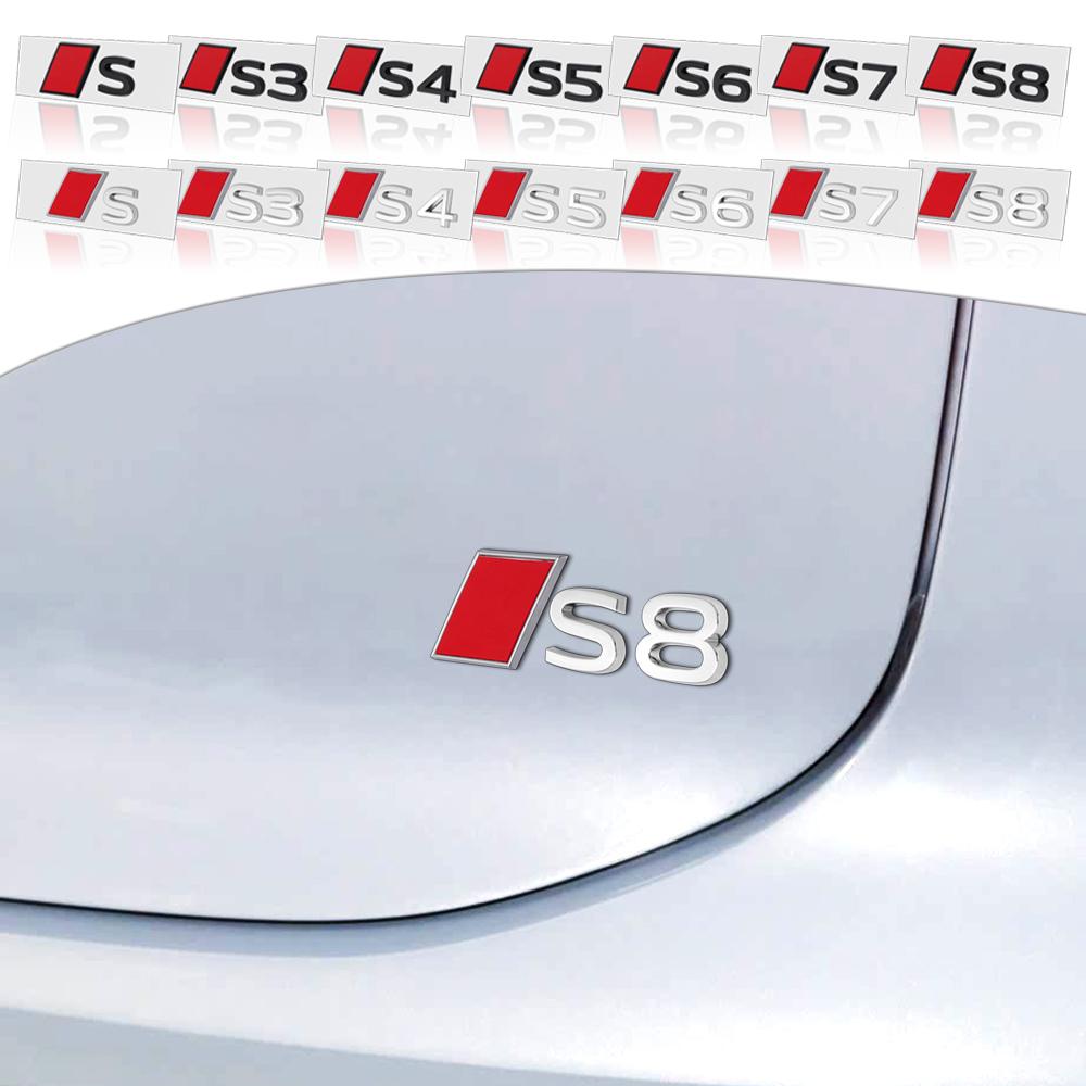 For B Sline S3 S4 S5 S6 S7 S8 Aalloy Car Rear Trunk Badge Stickers Auto Tail Logo Modification Accessories Emblem Decor Decal
