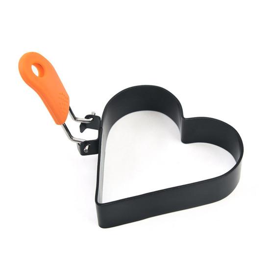 Форма для яиц в форме сердца из нержавеющей стали, антипригарное покрытие, цветок, звезда, блин, омлет