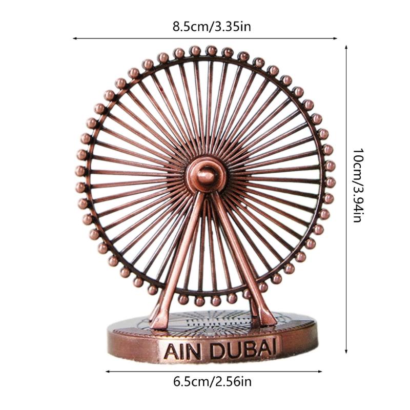 Металлическое колесо обозрения в Дубае, вращающееся украшение, винный шкаф, домашние настольные украшения, металлическая скульптура, подарок на новоселье