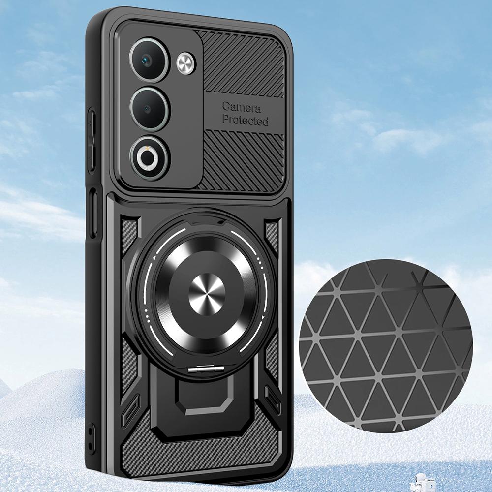 For Oppo A5 5G Magnetic Case Rotating Kickstand TPU+PC Phone Cover