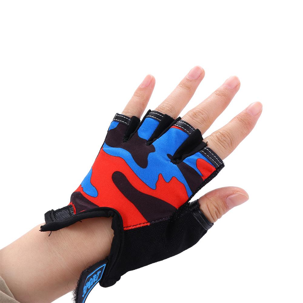 Breathable Children Cycling Gloves Camouflage Bike Mittens Half Finger Golves Riding Equipment