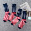 New US Flag Socks Women Men Charm Hip Hop Socks Funny Fashion Streetwear Cotton Long Tube Sock Party Gift