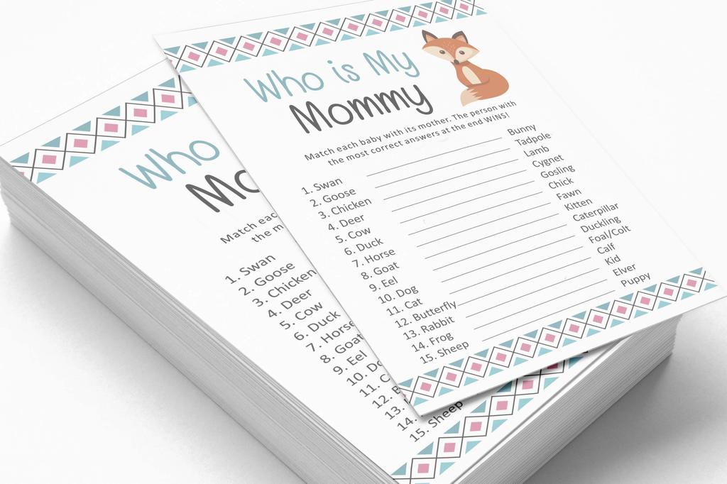 Inkdotpot 50 Baby Alphabet ABC Игра Джунгли Животные Игра Baby Shower Party