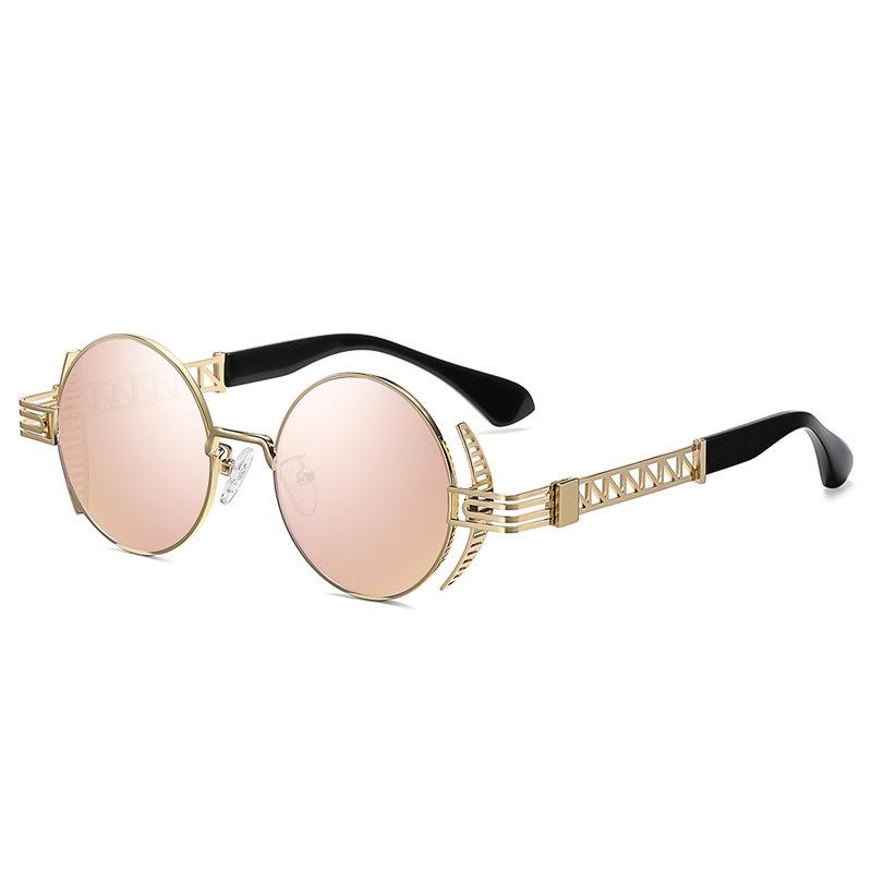 Fashion Round Hip Hop Steampunk Sunglasses Men's Metal Outdoor Sports Driving Sunshade Non-polarized Glasses