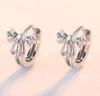 Bowknot Women's Diamond Ear Cuffs: Elegant Versatile Studs & Exquisite Hoops