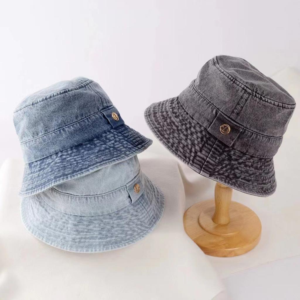 Джинсовая шляпа-ведро женская интернет-знаменитость мода простая солнцезащитная шляпа для раковины стираная старая шляпа от солнца мужская