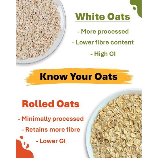 True Elements Овсяные хлопья - 100% цельное зерно | Диетическое питание | Хлопья на завтрак | Суперэкономная упаковка овсяных хлопьев | Высокое содержание клетчатки | Крупные овсяные хлопья 1 кг (Упаковка из 2 шт.)