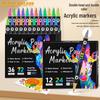 36-Color Dual-Tip Water-Based Acrylic Marker Set for DIY Graffiti