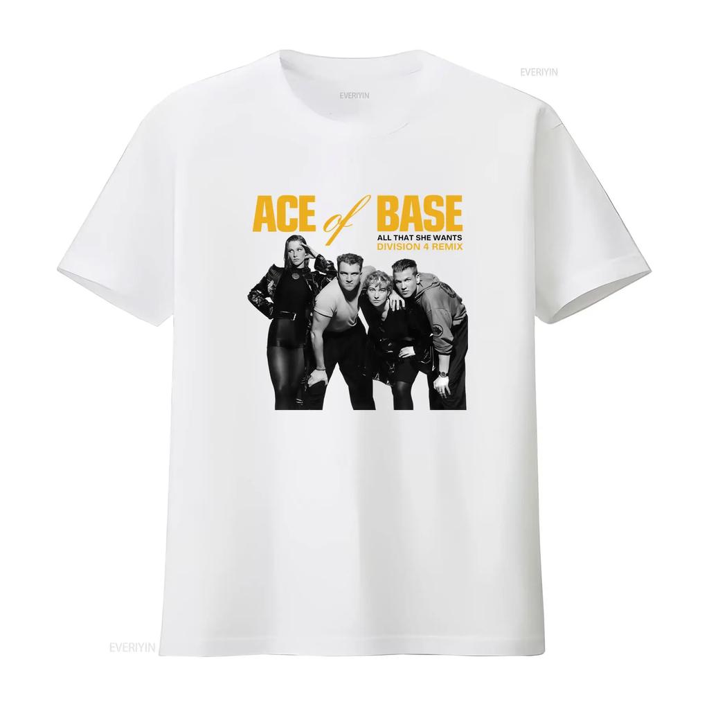 Новая группа Ace Of Base Футболка All That She Wants Division 4 Remix Хлопок Белый S 5XL Mm187 винтажная Стирка Слегка дышащая