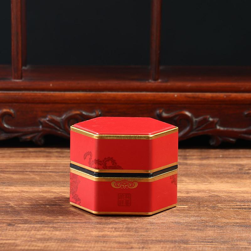 Креативный шестиугольный чайник, жестяная банка, китайская жестяная емкость для хранения чая, герметичная переносная коробка для чая, пустая банка, чайный сервиз, аксессуары