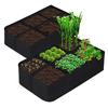 Fabric Raised Garden Bed 8 Grids Garden Plant Grow Bags Reusable Felt Planting Bed Rectangle for Growing Herbs Flowers Vegetable