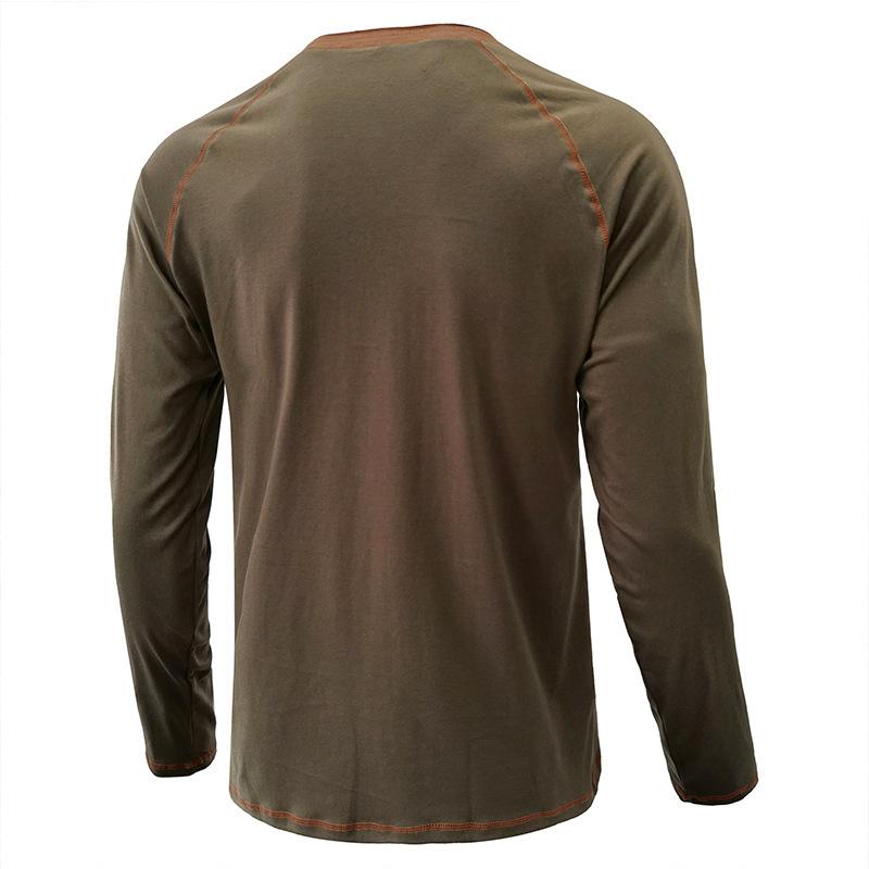 Autumn Winter Classic Solid Color Long Sleeve Mens Button Down T-shirt Casual Versatile Daily Wear Comfortable Basic Bottom Shirt for Men