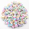 50Pcs 6mm 26 Letter Acrylic Loose Beads DIY for Necklace Bracelet Pendant Jewelry Making