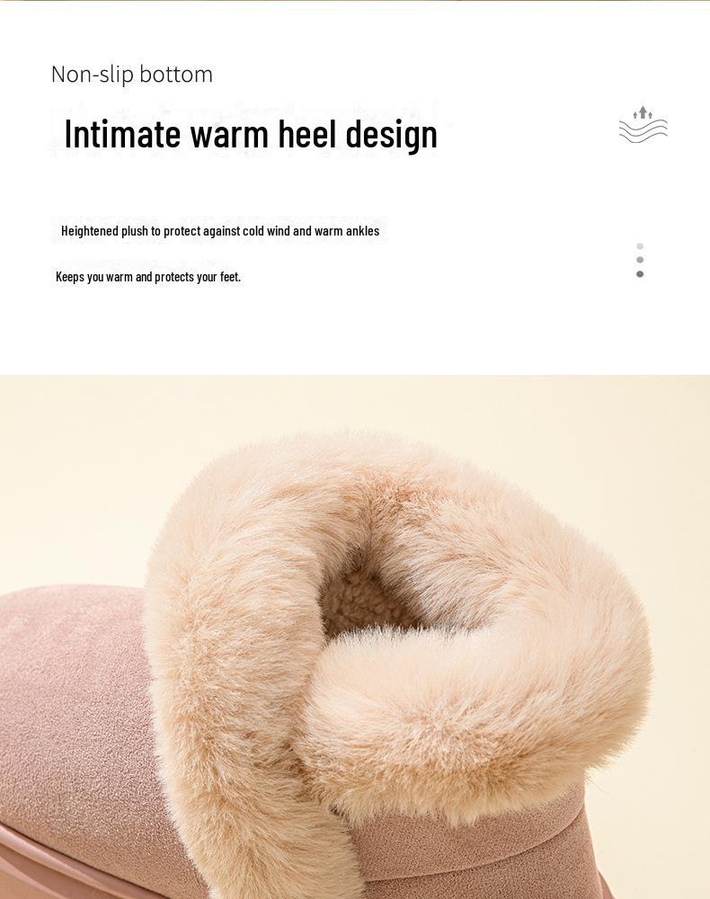 Женские зимние высокие нескользящие хлопковые ботинки на толстой подошве с плюшевой подкладкой