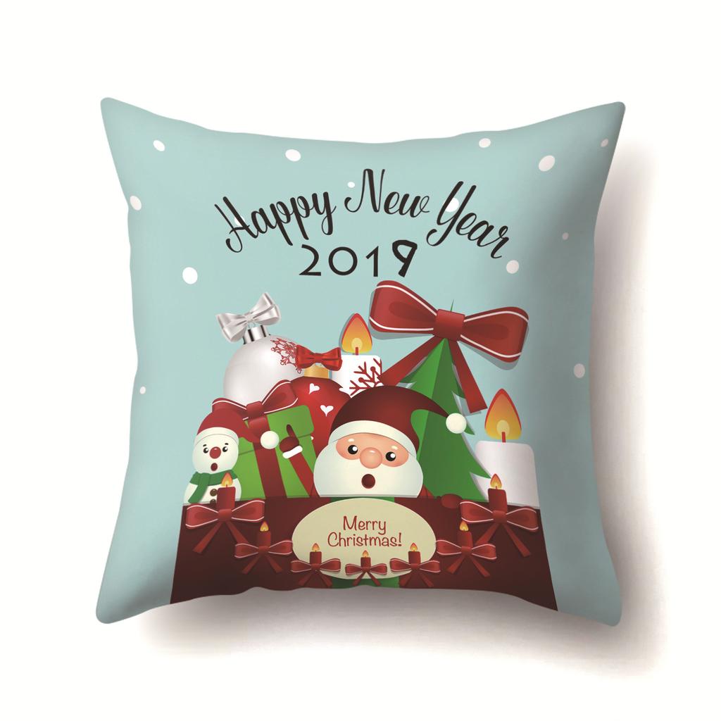 Christmas Santa Claus, Trees, Etc. Polyester Pillow, Sofa Cushion, Bedside Decoration