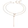 Simple Personalized Love Necklace Multilayer Pendant Clavicle Chain New Double Design Necklace