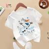 Для детей 4-14 лет Повседневная футболка с коротким рукавом Олаф снеговик Милый дизайн Удобная ткань для повседневной носки и активного отдыха