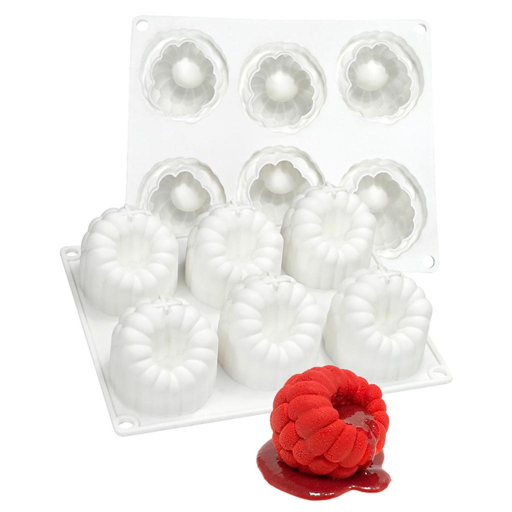 Силиконовая форма для шоколада с 6 ячейками, устойчивая к высоким температурам, форма для малинового муссового торта, аксессуары для выпечки десертов