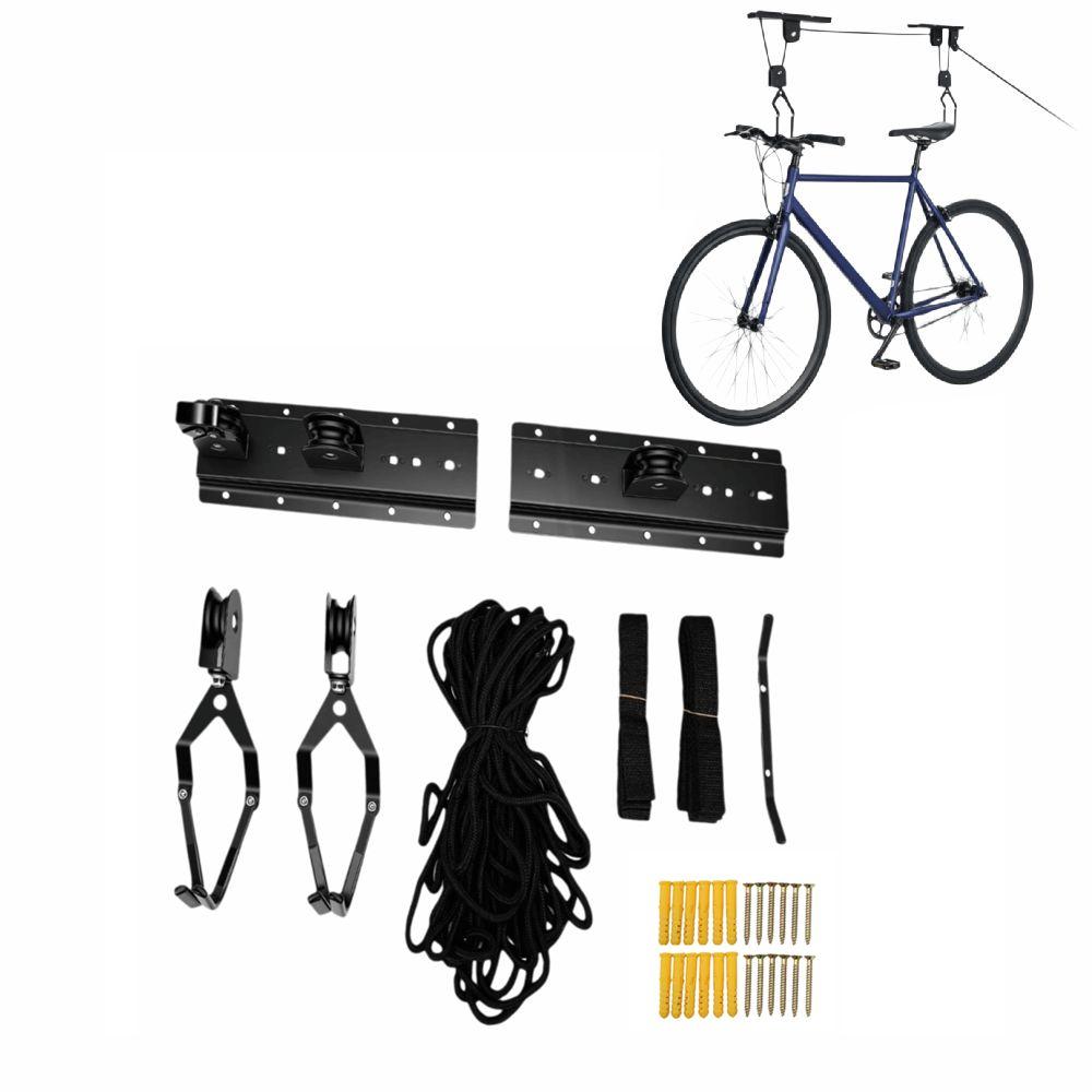Heavy Duty Bicycle Hoist Rack Nylon Lifting Rope Bicycle Storage Hanger  Garage Bicycle Storage
