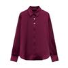 Spring New Women's Clothing French Gold Decorated Row Button Silk Satin Textured Shirt 2138748 9699255