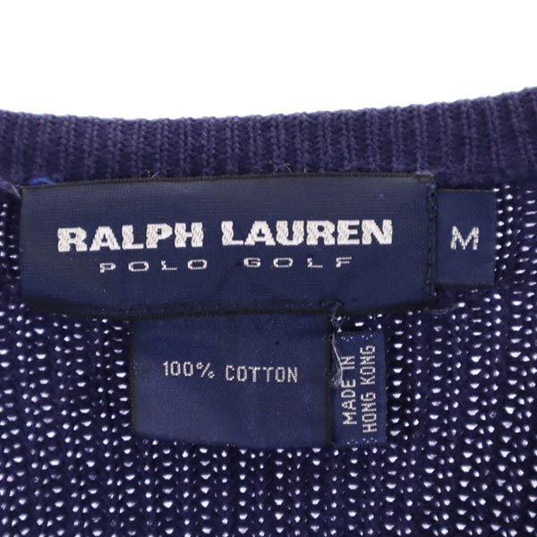 Ralph Lauren Гольф Свитер с длинным рукавом M Темно-синий GOLF Вязаный Мужской Б/У