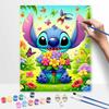 Disney Стич Цветок Цифровая Масляная Живопись DIY Ручная Раскраска Арт Декор Дома, Красивое Мультяшное Настенное Искусство Раскраска По Номерам