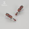 Long Earring Natural Mozambique Garnet Gemstone 925 Sterling Silver Earrings Fine Jewelry Set for Women Party & Daily Wear