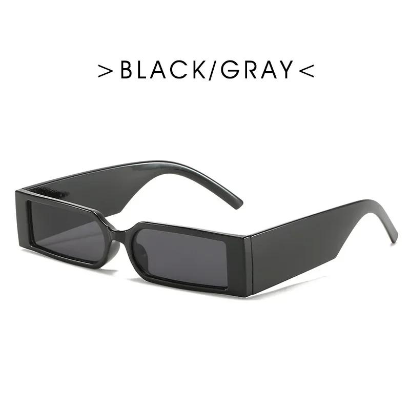 Rectangle Fashion Sunglasses Man Hip Hop Vintage Designer Black Shades Sun Glasses Small Frame Personality  Lentes