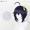 Anime Takanashi Rikka Cosplay Wig 30cm Blue Purple Wigs With Eye Mask Heat Resistant Synthetic Hair Halloween Women Wig