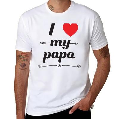 Я люблю мою футболку Papa t-shirt мужчина простая мужская футболка хлопок 100% Футболка
