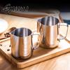 Hand-Made Coffee Breamer Stainless Steel Coffee Latte Cup With Inside And Outside Scale/Handle Olecranon Latte Jug