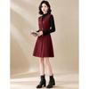 EST+II Elegant Two-Piece Mock-Neck Top and V-Neck Dress Set