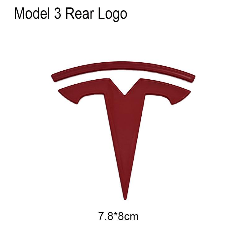 UBLM4 3D ABS Car Front Head Hood Emblem Rear Trunk Badge Sticker For Tesla Model 3 Model Y Replacement Decoration Decals Accessories