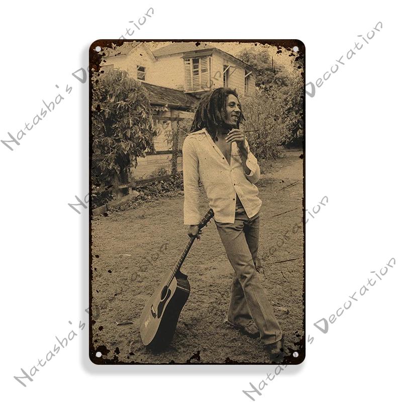 Rusty Bob Marley Metal Poster Sign Reggae Singer Metal Tin Sign Vintage Poster Bar Club Pub Wall Decoration Retro Rock Poster